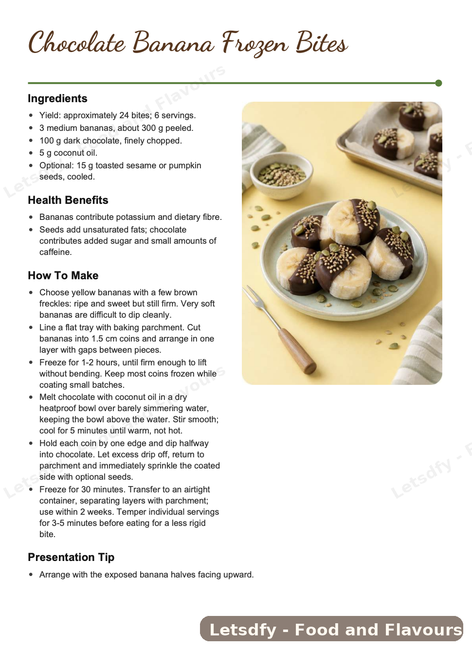 English sample page: Sample recipe page